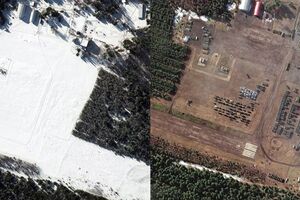 Atividade na fronteira da Bielorrússia com a Ucrânia fotografada por satélite