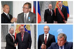 Igor Sechin, Alisher Usmanov, Nikolay Tokarev e Petr Aven