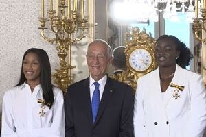 Patrícia Mamona, Auriol Dongmo, Marcelo Rebelo de Sousa