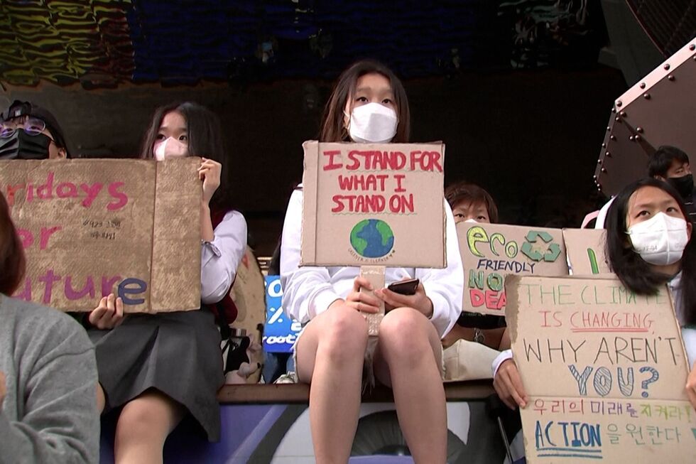 Estudantes da Coreia do Sul faltam às aulas para manifestação pelas alterações climáticas 
