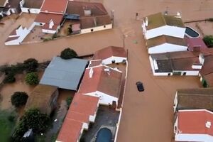 Imagens de drone mostram estradas totalmente inundadas em Portalegre 
