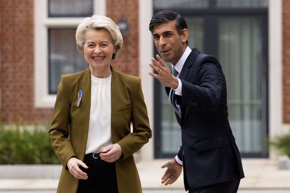 Rishi Sunak e Ursula von der Leyen