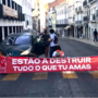Ativistas bloqueiam rua de São Bento em Lisboa. Foram detidos