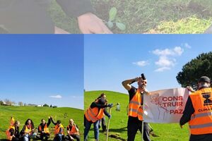 Ativistas da Climáximo constroem horta urbana no campo de golfe de Oeiras 