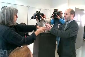 Rui Tavares votou na Escola Secundária São Vicente em Lisboa