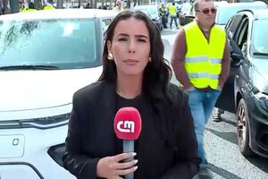 Trabalhadores TVDE em protesto em Lisboa