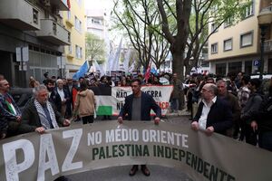 Manifestação contra a guerra em Gaza