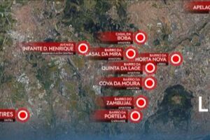 O mapa dos locais onde houve violência na Grande Lisboa na última noite 