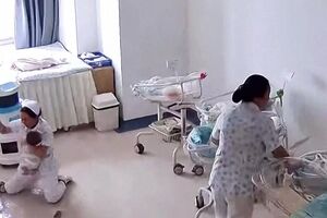 Enfermeiras tentam proteger recém-nascidos durante sismo em Myanmar
