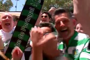 Cânticos e roupa verde e branca: Adeptos do Sporting aguardam vitória dos 'leões'