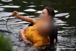 Idosa que estava a lavar roupa cai ao rio e é salva por estudante