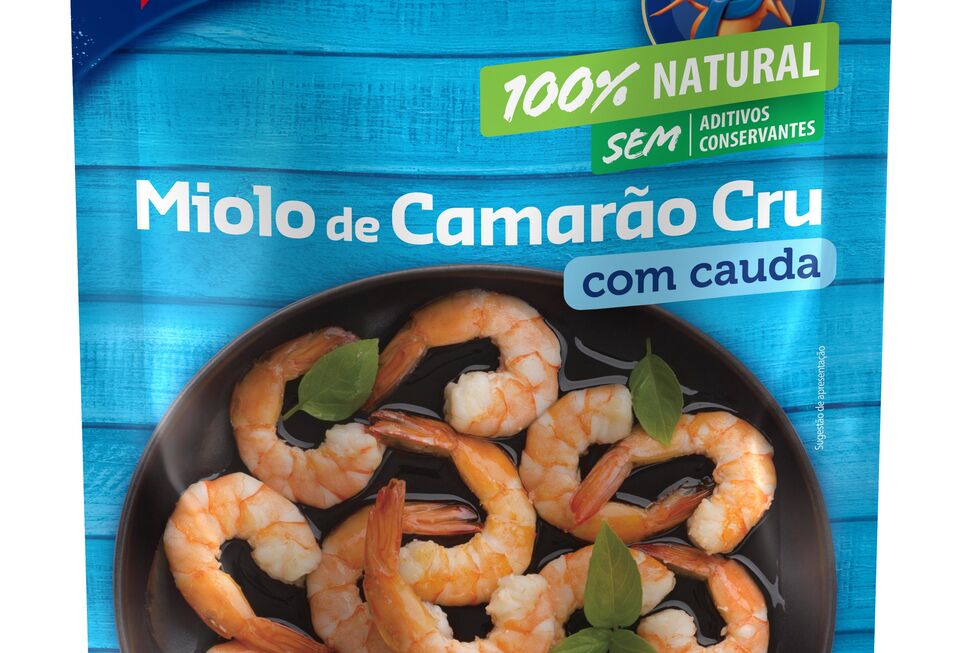 Miolo de camarão cru Pescanova, 100% natural e sem conservantes