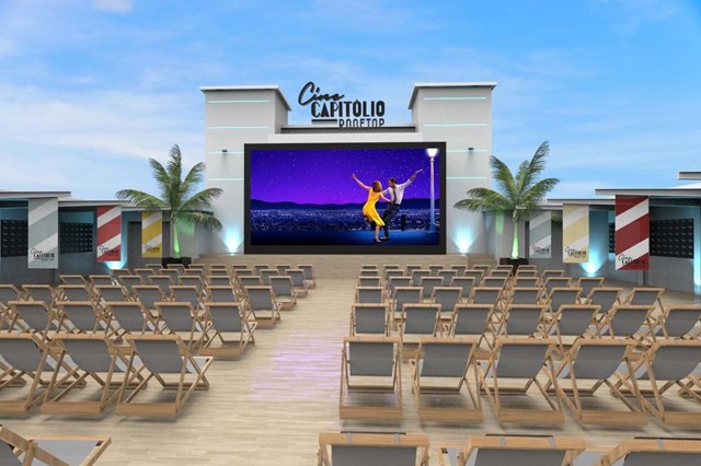 Open-air cinema at Capitólio