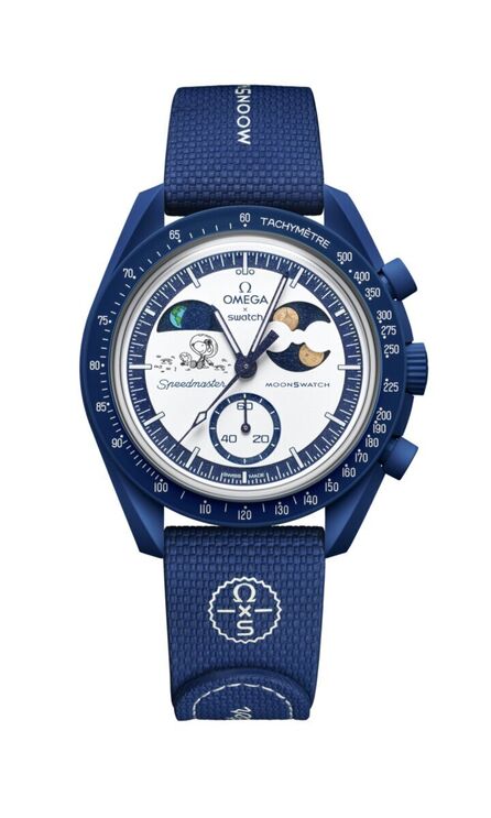 Novo relógio Omega x Swatch Moonswatch com Snoopy