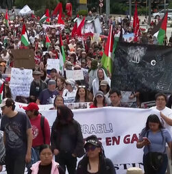 Milhares marcharam na Cidade do México em apoio ao povo palestiniano