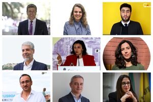 Depois de Alexandra Leitão (N.º1), a ordem na lista, no sentido dos ponteiros do relógio: Sérgio Cintra (PS), Carla Madeira (PS), Pedro Anastácio (PS), Carlos Teixeira (Livre), Carolina Serrão (BE), Patrícia Robalo (Livre), António Morgado (PAN), Paulo Pais (PS) e Maria Begonha (PS)