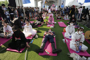 Os participantes da Space Out, em Seul, na Coreia do Sul