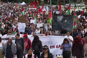 Milhares marcharam na Cidade do México em apoio ao povo palestiniano 
