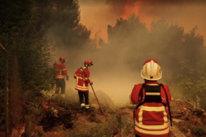 Bombeiros combatem incêndios em Portugal, que já consumiram milhares de hectares