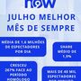 Canal NOW sempre a subir em julho bate recordes em todas as categorias