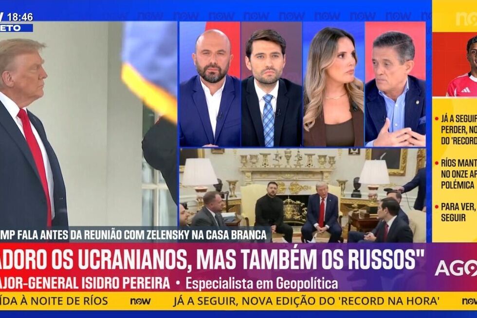 NOW à frente da SIC Notícias no dia da cimeira entre Trump, Zelensky e líderes europeus