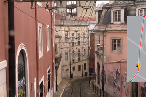 Veja o trajeto que o Elevador da Glória fez até descarrilar junto à Avenida da Liberdade 