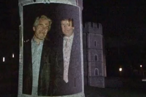 Vídeo com Trump e Epstein é projetado no Castelo de Windsor