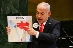 Netanyahu discursa na ONU com mapa sobre Irão, Líbano, Síria e Iémen
