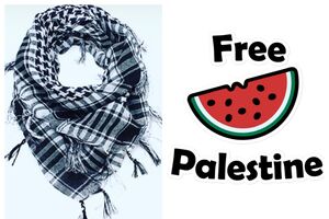 Apoio à Palestina: lenço kufiya e melancia como símbolos de resistência