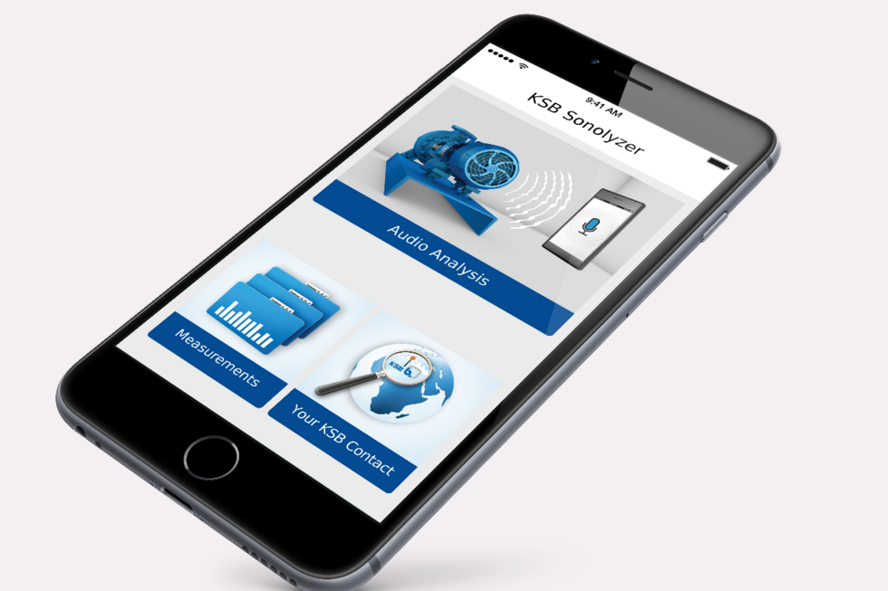 App KSB Sonolyzer para análise áudio, medições e contacto