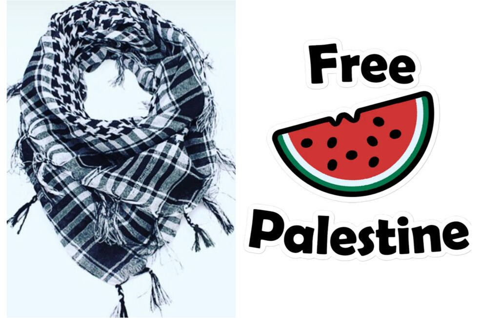 Apoio à Palestina: lenço kufiya e melancia como símbolos de resistência