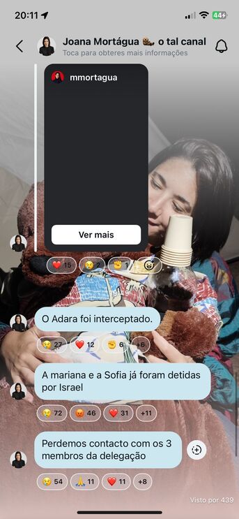 Mariana Mortágua informa: Mariana e Sofia detidas por Israel