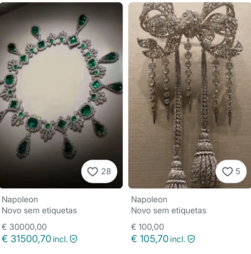Joias roubadas do Museu do Louvre à venda na Vinted?