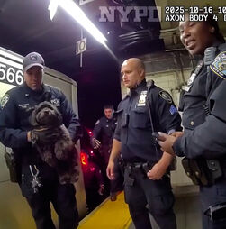 Cão preso debaixo de carruagem do metro em Nova Iorque é resgatado pela polícia