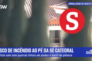 Edifício perto da Sé Catedral apresenta risco de incêndio