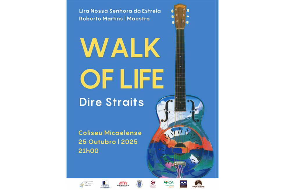 Concerto Walk of Life dos Dire Straits no Coliseu Micaelense, com Roberto Martins e Lira Nossa Senhora da Estrela