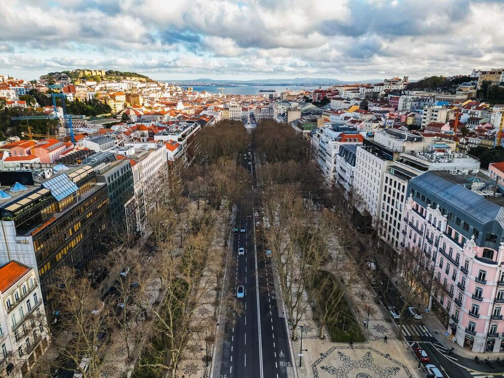 Vista aérea da Avenida da Liberdade, em Lisboa