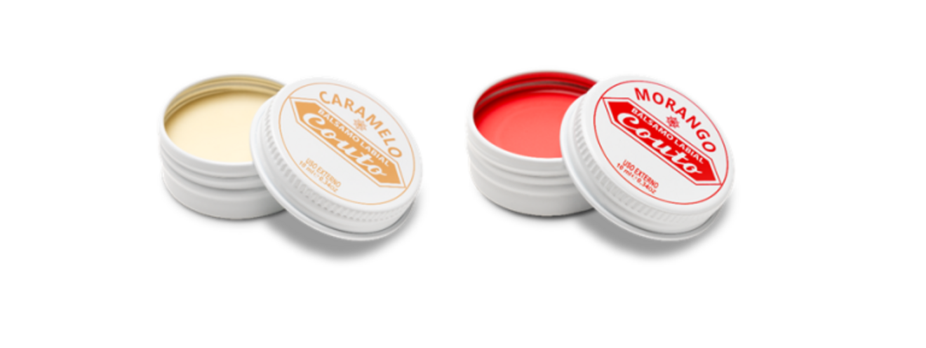 Existem dois bálsamos, no sabor de morango e caramelo