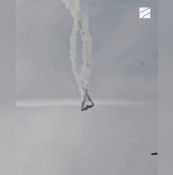 O momento em que avião militar turco se despenha na Geórgia 