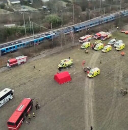 Imagens aéreas mostram local da colisão entre comboios na República Checa
