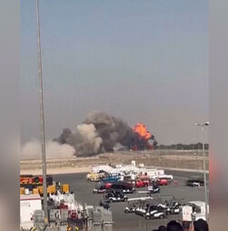 Novas imagens mostram o momento da queda do avião de combate indiano em exibição no Dubai 