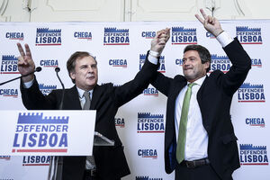 Bruno Mascarenhas (aqui com André Ventura) foi o candidato do Chega à Câmara de Lisboa 