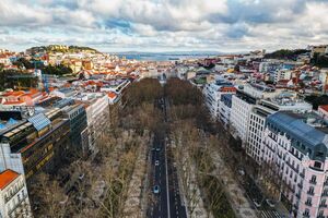 Vista aérea da Avenida da Liberdade, em Lisboa