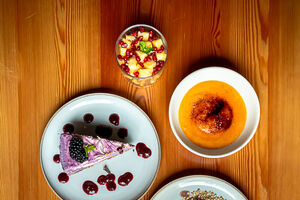 Nova carta do Local – Your Healthy Kitchen com pratos de estação