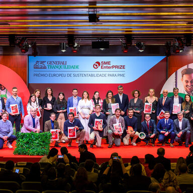 Responsáveis dos projetos distinguidos da terceira edição SME EnterPRIZE | Prémio Europeu de Sustentabilidade para PME