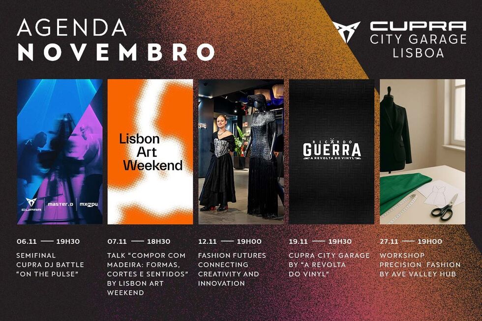 Agenda de novembro na Cupra City Garage em Lisboa com vários eventos