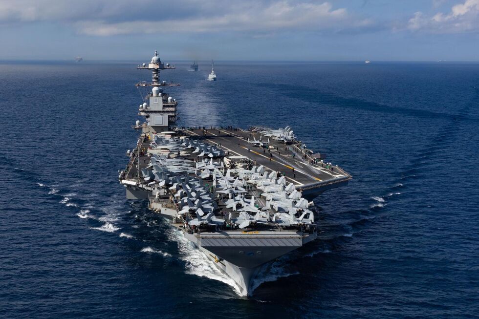 O porta-aviões norte-americano 'USS Gerald Ford'