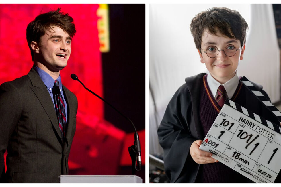 Daniel Radcliffe (à esquerda) ficou célebre por interpretar, no cinema, uma personagem que será agora encarnada pelo jovem Dominic McLaughlin, na televisão
