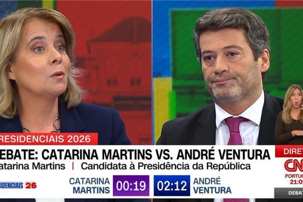 André Ventura e Catarina Martins defrontam-se em debate presidencial