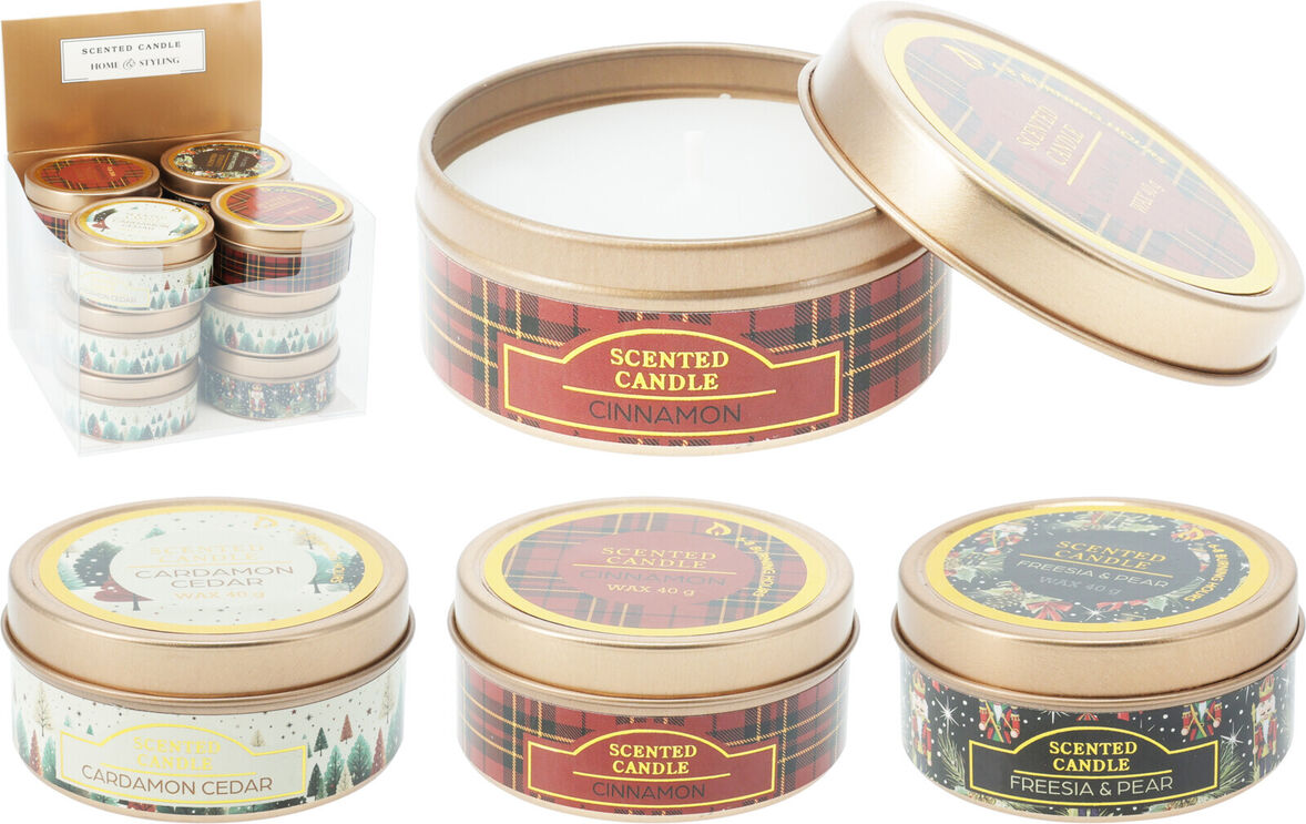 Velas aromáticas com cheiro a canela e cedro